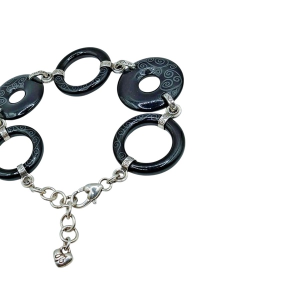 Brighton Lava Lounge Black Scroll Silver Retired Bracelet 2389 - Picture 5 of 6